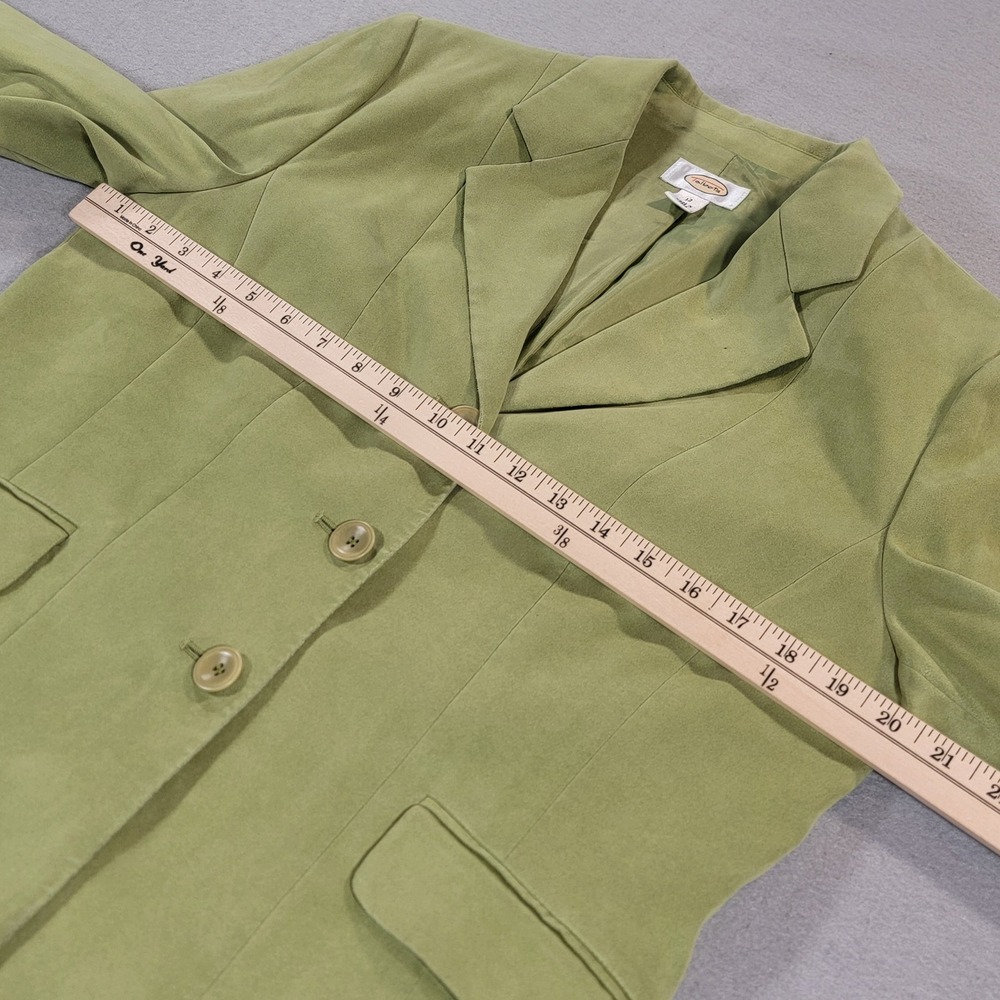 Vintage Talbots Faux Suede Blazer Career Jacket Sage Green Womens 12 Office Chic - Picture 6 of 12